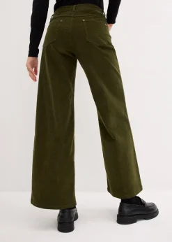 Femme bonprix Pantalons|Pantalon large en velours côtelé