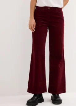bonprix Pantalon large en velours côtelé|Femme Pantalons