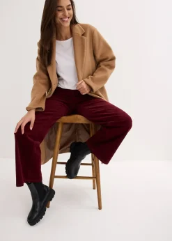 bonprix Pantalon large en velours côtelé|Femme Pantalons