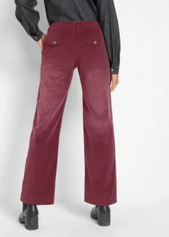 Femme bonprix Pantalons|Pantalon large en velours côtelé extensible
