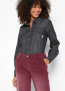 Femme bonprix Pantalons|Pantalon large en velours côtelé extensible