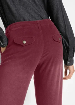 Femme bonprix Pantalons|Pantalon large en velours côtelé extensible