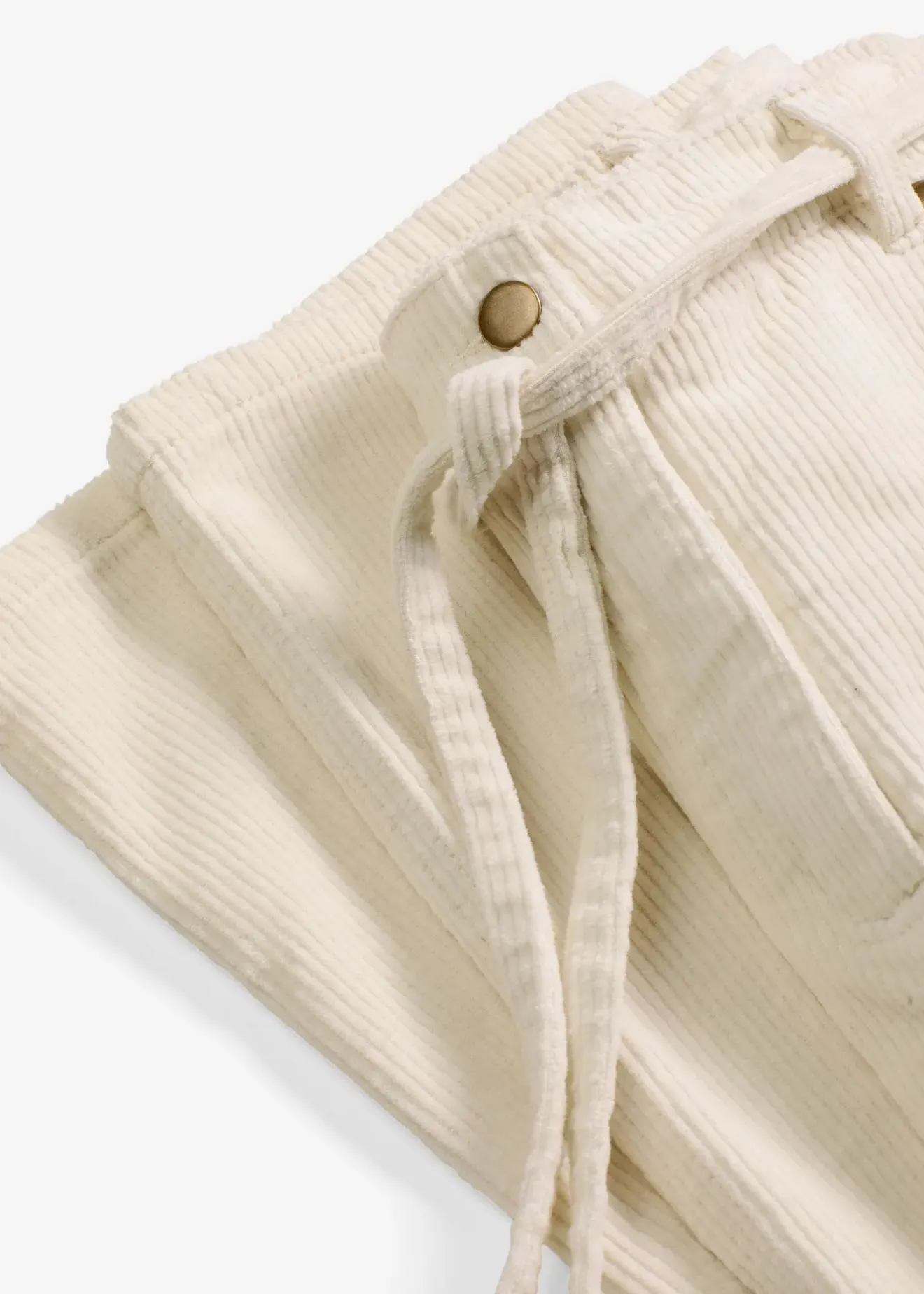 Femme bonprix Pantalons|Pantalon large en velours côtelé avec ceinture à nouer