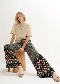 Femme bonprix Tailles Petite|Pantalons|Pantalon large en viscose fluide