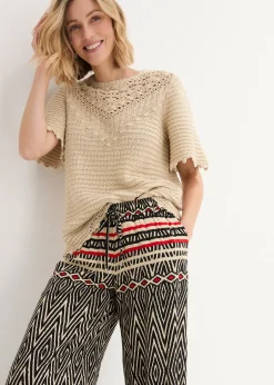 Femme bonprix Tailles Petite|Pantalons|Pantalon large en viscose fluide