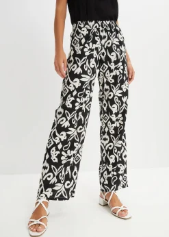 bonprix Pantalon large en viscose fluide|Femme Tailles Petite|Pantalons