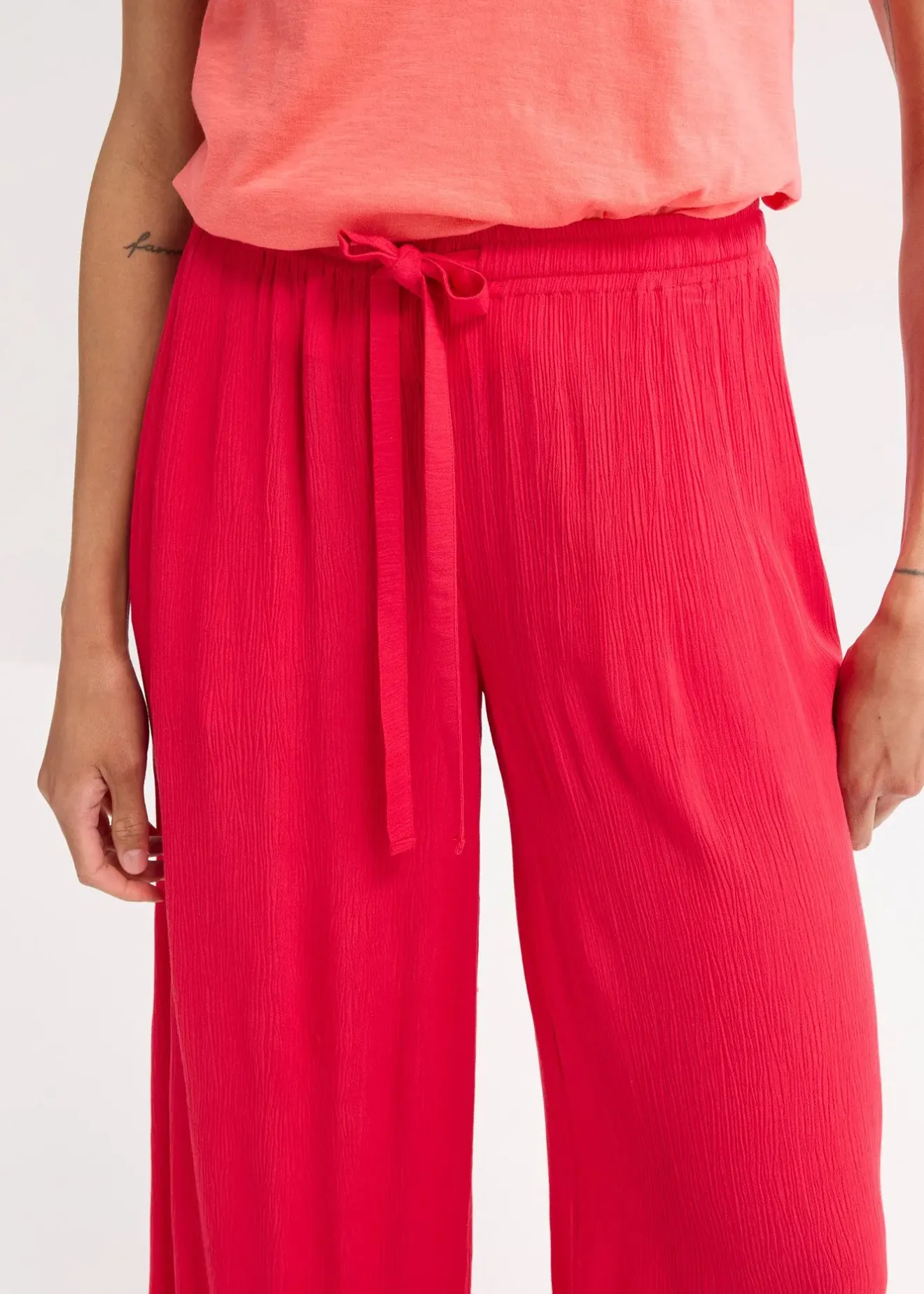 Femme bonprix Pantalons|Pantalon large en viscose fine