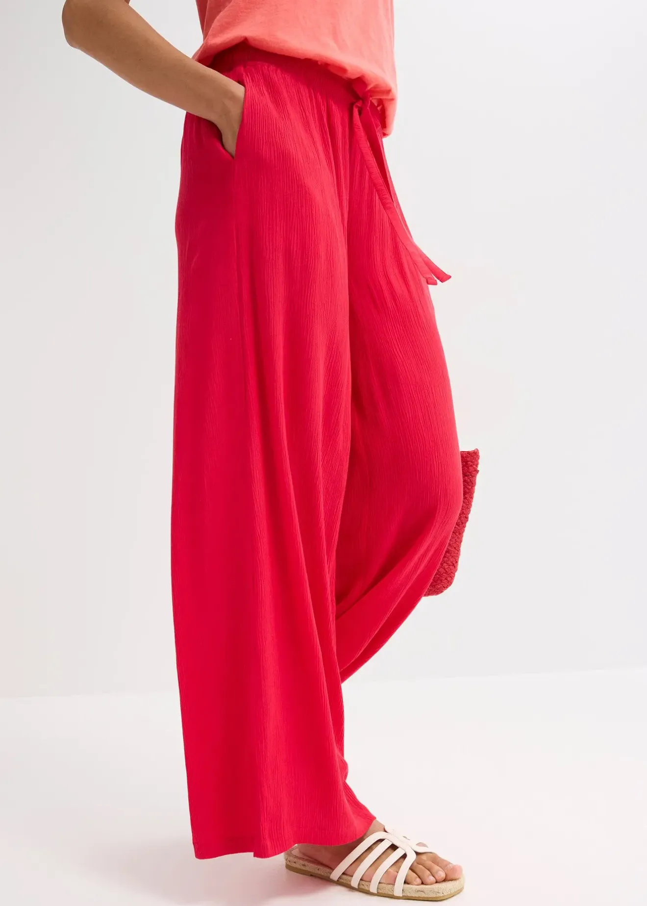 Femme bonprix Pantalons|Pantalon large en viscose fine