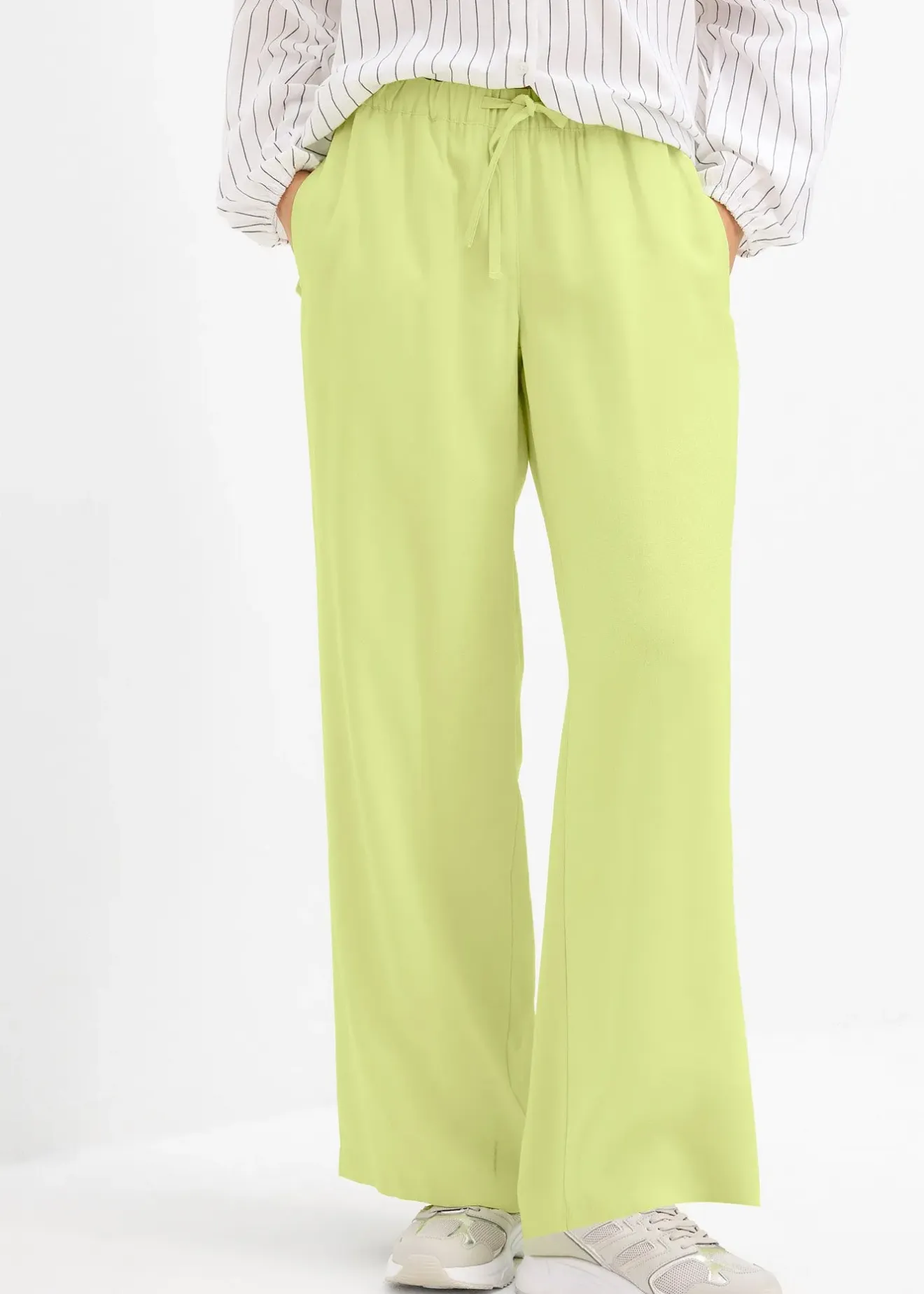 bonprix Pantalon large en viscose fluide|Femme Pantalons