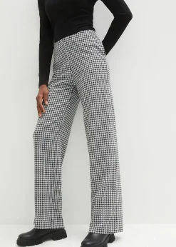 Femme bonprix Pantalons|Pantalon large et extensible à motif pied-de-poule