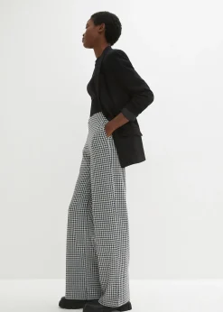 Femme bonprix Pantalons|Pantalon large et extensible à motif pied-de-poule