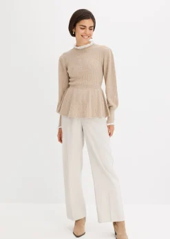 Femme bonprix Pantalons|Pantalon large et léger à pinces