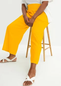 bonprix Pantalon large et léger à pinces en lin mélangé|Femme Pantalons