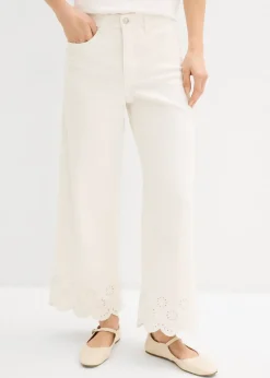 bonprix Pantalon large raccourci|Femme Pantalons