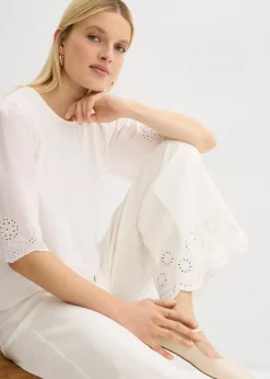 bonprix Pantalon large raccourci|Femme Pantalons