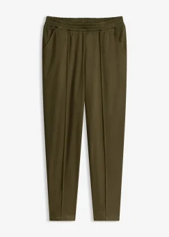 Femme bonprix Pantalons|Pantalon élastiqué avec nervures devant