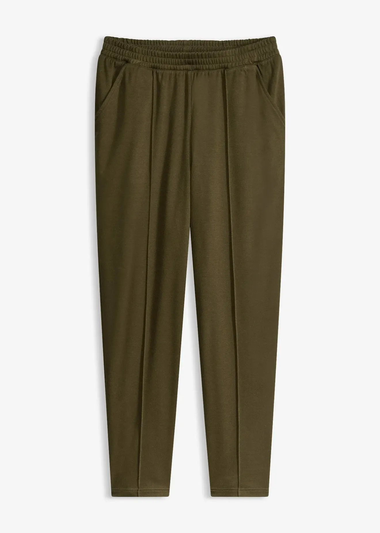 Femme bonprix Pantalons|Pantalon élastiqué avec nervures devant