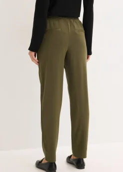 Femme bonprix Pantalons|Pantalon élastiqué avec nervures devant