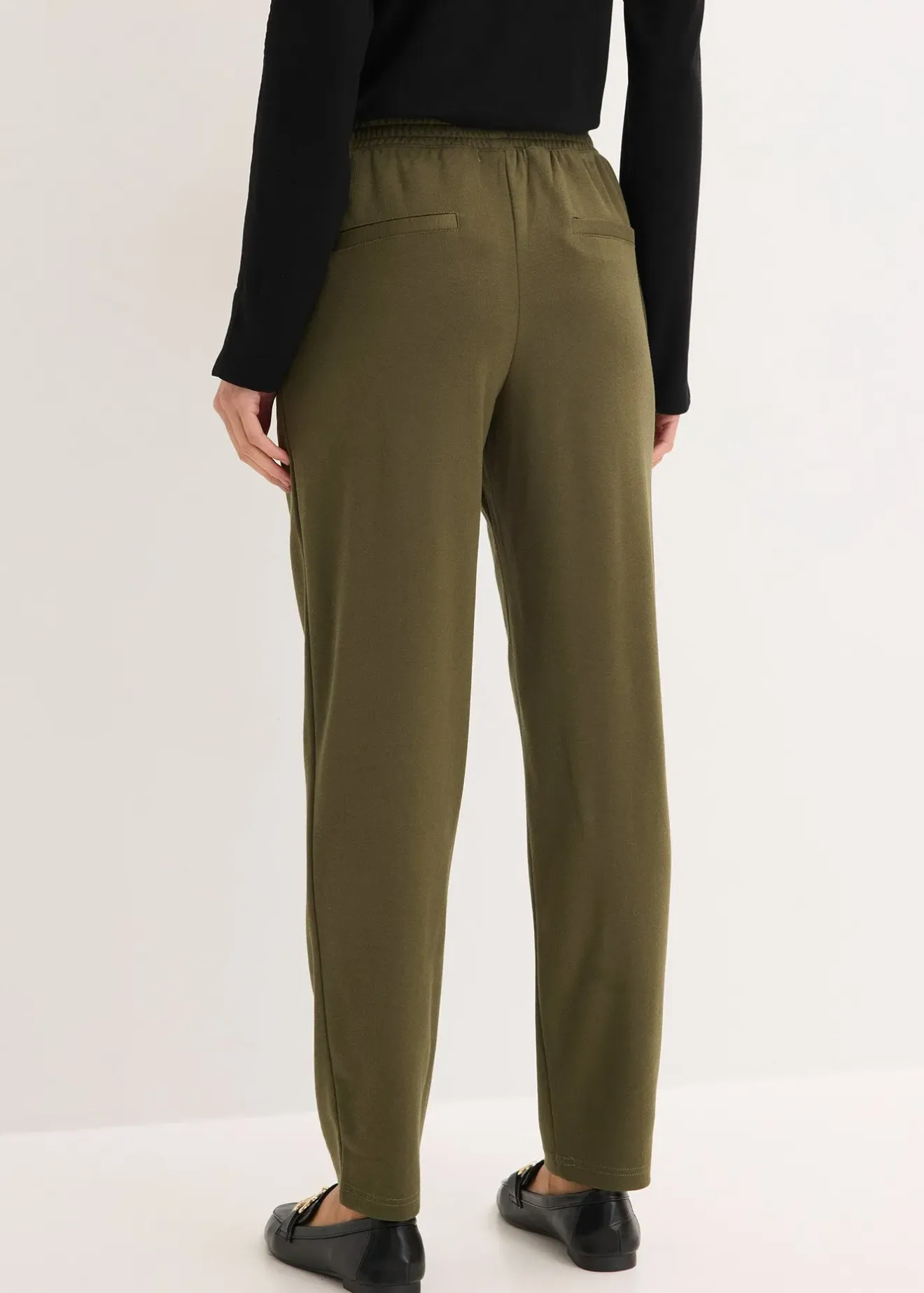 Femme bonprix Pantalons|Pantalon élastiqué avec nervures devant