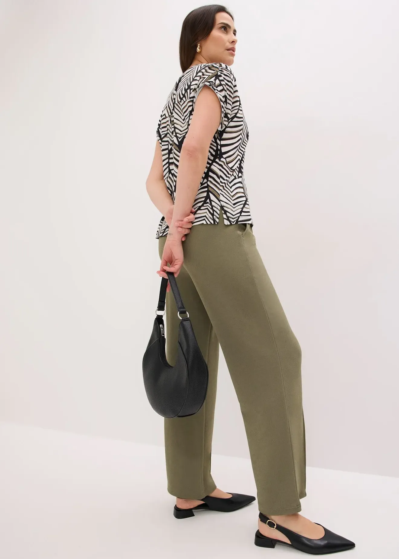 Femme bonprix Pantalons|Pantalon élastiqué en interlock épais