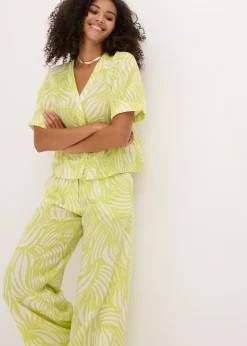 bonprix Pantalon palazzo à taille élastiquée|Femme Pantalons