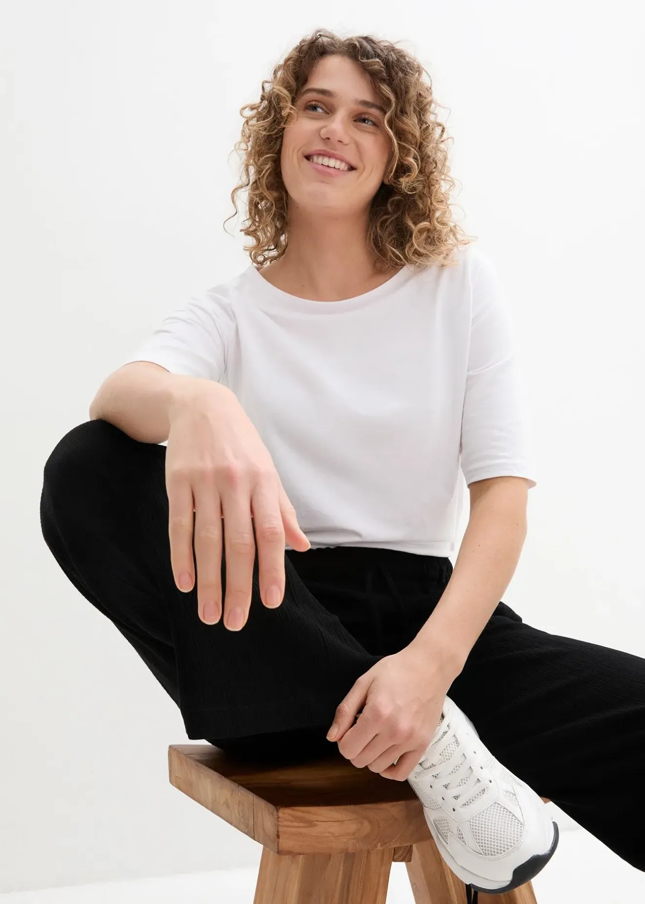 Femme bonprix Pantalons|Pantalon palazzo 100% viscose