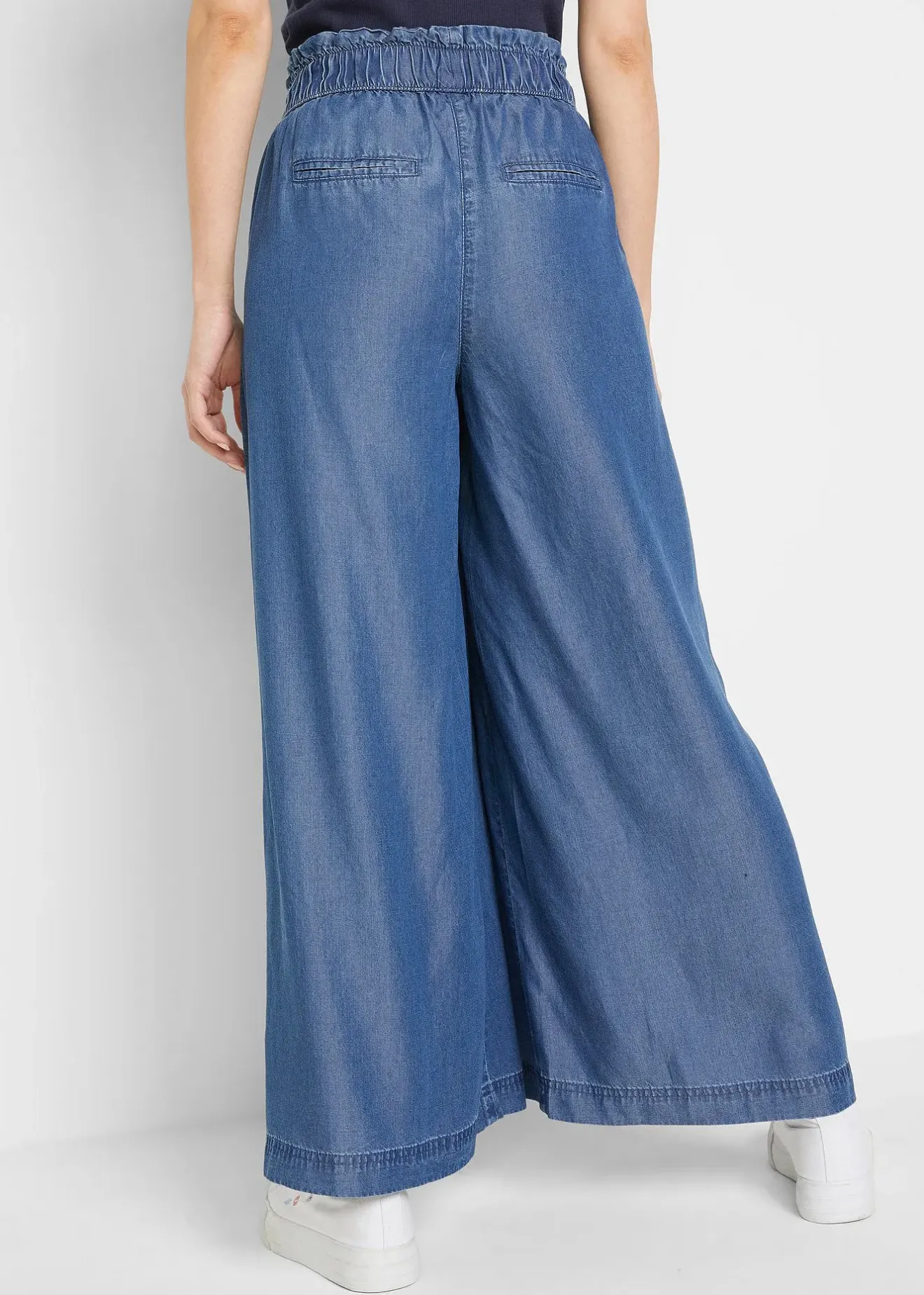 Femme bonprix Pantalons|Pantalon palazzo, bas de jambes fendus, longueur 7/8