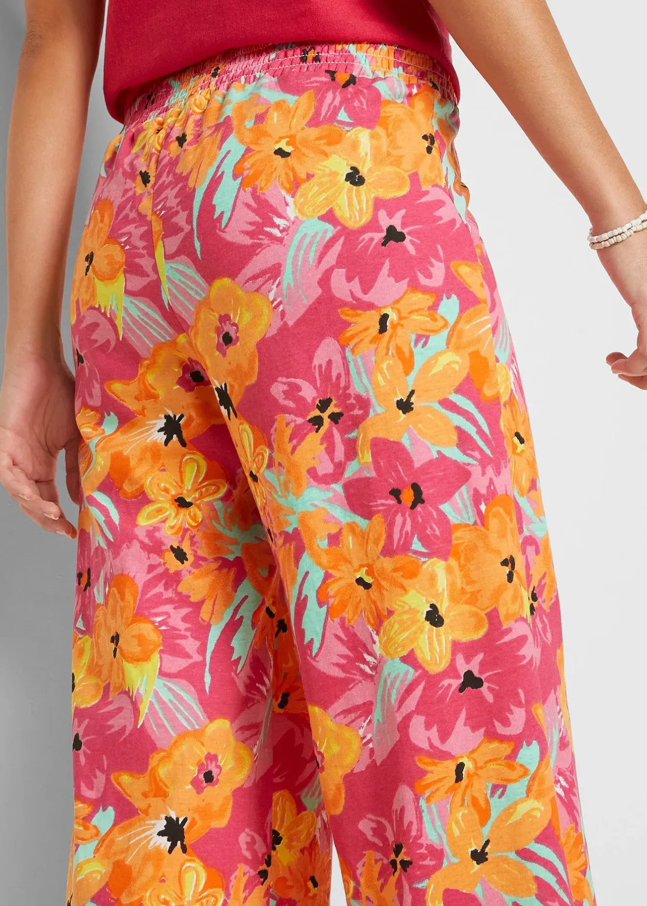 Femme bonprix Pantalons|Pantalon palazzo en jersey viscose doux