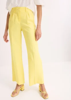 Femme bonprix Pantalons|Pantalon palazzo en lin mélangé aérien