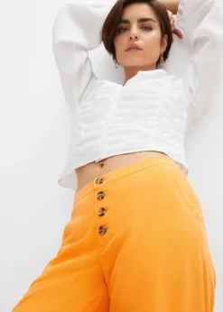 bonprix Pantalon palazzo en lin mélangé|Femme Pantalons