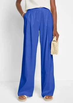 Femme bonprix Pantalons|Pantalon palazzo en lin mélangé, coupe très large