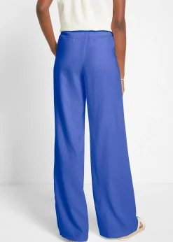 Femme bonprix Pantalons|Pantalon palazzo en lin mélangé, coupe très large