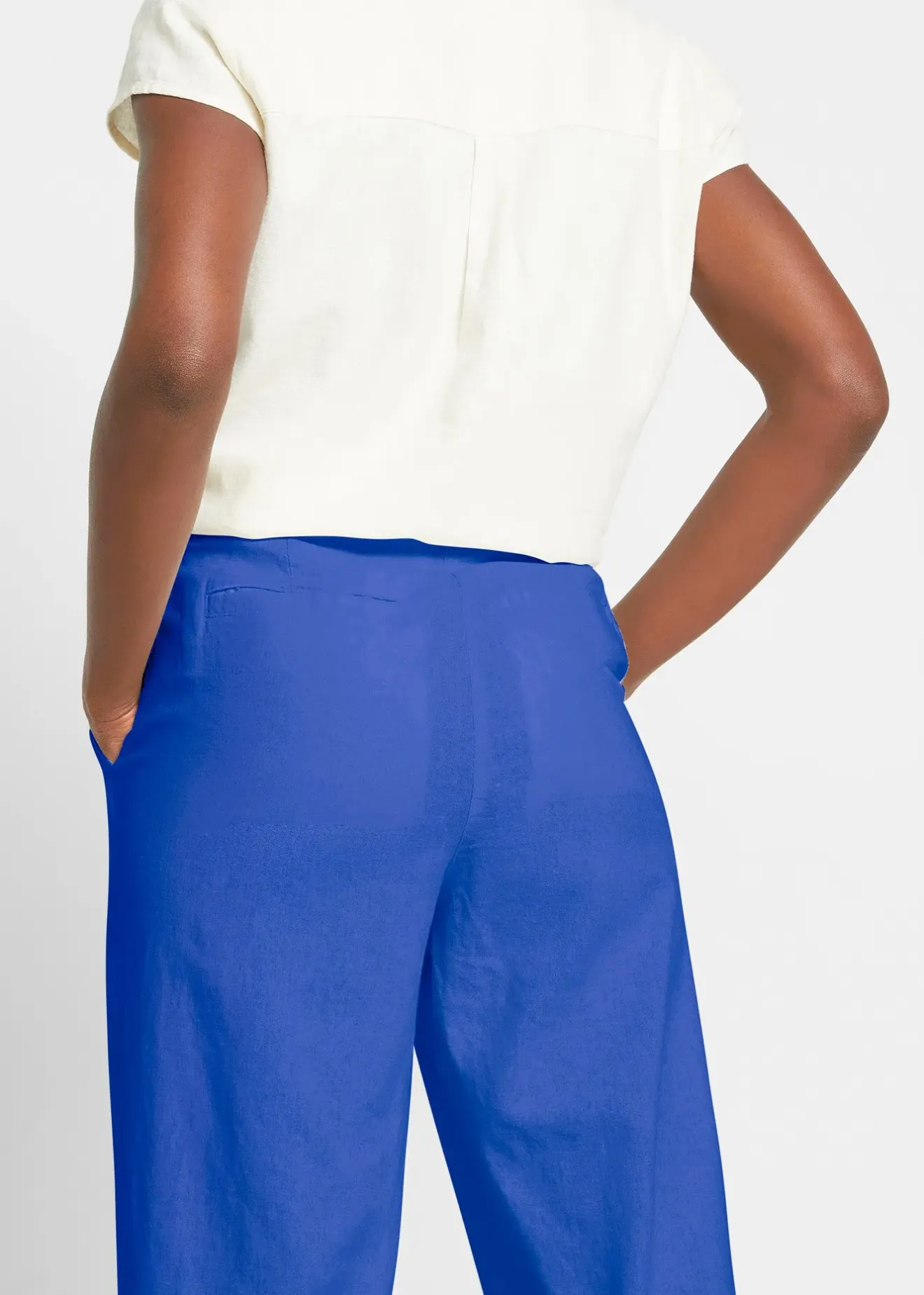 Femme bonprix Pantalons|Pantalon palazzo en lin mélangé, coupe très large