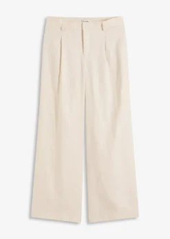 Femme bonprix Pantalons|Pantalon palazzo en lin mélangé