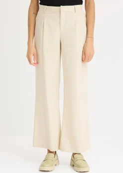Femme bonprix Pantalons|Pantalon palazzo en lin mélangé