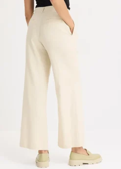 Femme bonprix Pantalons|Pantalon palazzo en lin mélangé