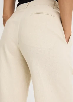 Femme bonprix Pantalons|Pantalon palazzo en lin mélangé