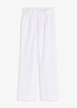 Femme bonprix Pantalons|Pantalon palazzo en lin mélangé aérien