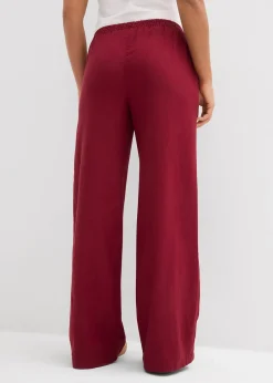 Femme bonprix Pantalons|Pantalon palazzo en lin mélangé