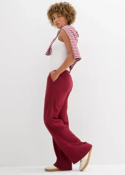 Femme bonprix Pantalons|Pantalon palazzo en lin mélangé