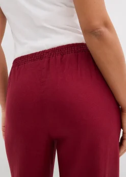 Femme bonprix Pantalons|Pantalon palazzo en lin mélangé