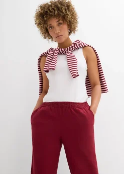 Femme bonprix Pantalons|Pantalon palazzo en lin mélangé