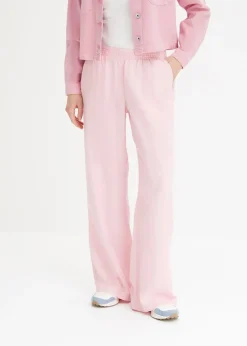 Femme bonprix Pantalons|Pantalon palazzo en lin mélangé