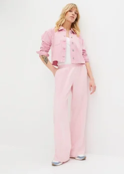 Femme bonprix Pantalons|Pantalon palazzo en lin mélangé