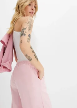 Femme bonprix Pantalons|Pantalon palazzo en lin mélangé