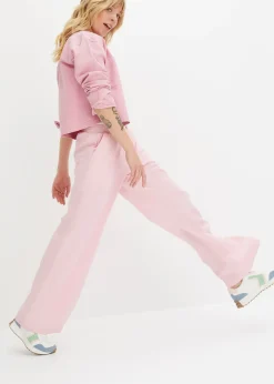 Femme bonprix Pantalons|Pantalon palazzo en lin mélangé