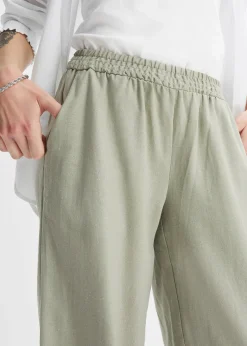 bonprix Pantalon palazzo en lin mélangé|Femme Pantalons