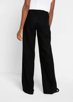 Femme bonprix Pantalons|Pantalon palazzo en lin mélangé, coupe très large