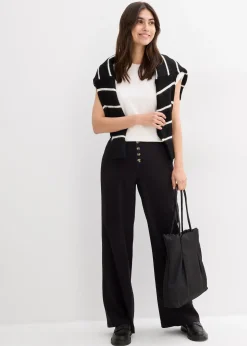 Femme bonprix Pantalons|Pantalon palazzo en lin mélangé