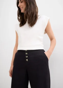 Femme bonprix Pantalons|Pantalon palazzo en lin mélangé